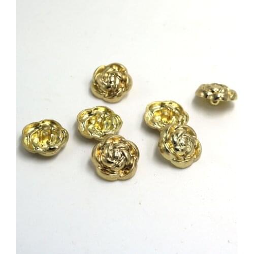2018 New Scrapbooking Sale Decorative Buttons Scrapbook gold flower Metal Hollow Zinc alloy metal Suit Coat Button 30pcs