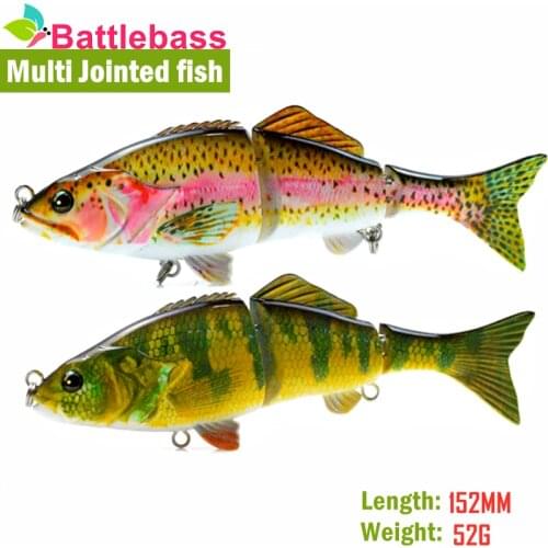 2021 NEW 152mm 52g Jointed Lure Bass Fishing Bait Metal Jointed 3 Sections Sink Artificial Swimbait Wobbler Lure Fishing Tackle