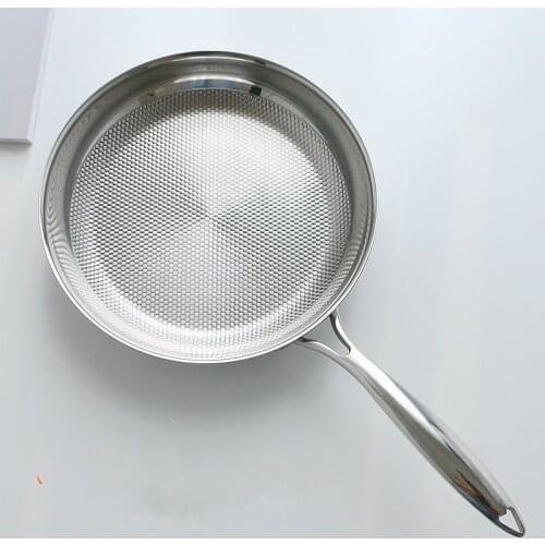 28cm Honeycomb Pot uncoated 304 pan Frying Pan Pancake steak Physical non-stick frying pan Induction Cooker