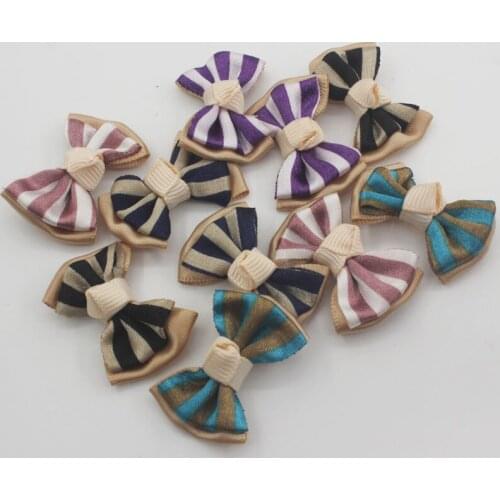 30pcs 3*2cm Petite Handmade Two Layers Satin Ribbon Bow For Crafting Baby Girls Hair Shoes Bags Dress Scrapebooking Accessories