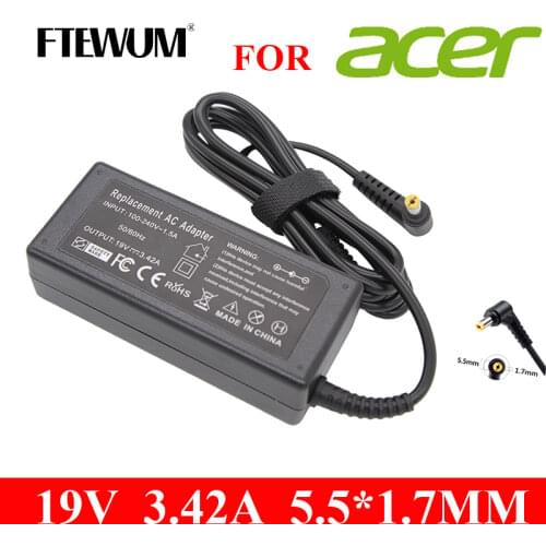 Laptop Charger Adapter 19V 3.42A 65W 5.5*1.7mm Power Supply For Acer Aspire 5315 5630 5735 5920 5535 5738 6920 7520 6530G 7739Z