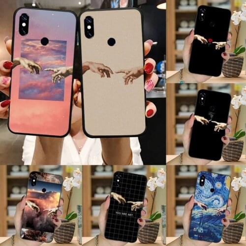 Funny Hand The Creation of Adam Phone Case For Xiaomi Mi Redmi Note 7 8 9 pro 8T 9T 9S 9A 10 Lite pro
