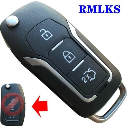 Flip Car key Shell Case For Ford Fiesta C max Mondeo Focus Connect 3 Buttons Modified Folding Remote Key Fob Cover Uncut Blade
