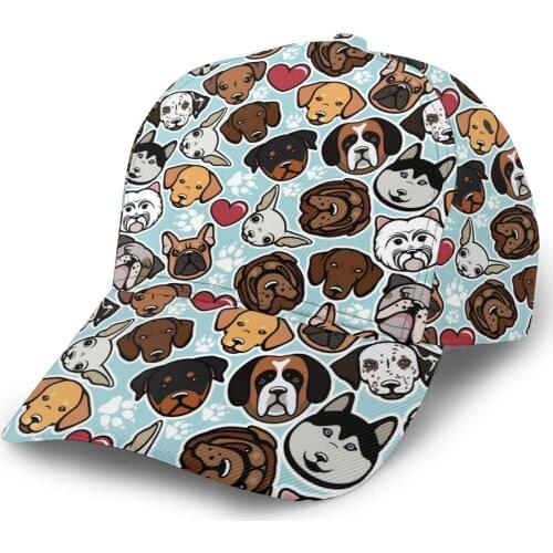 CINESSD Dog Head Pattern Outdoor Sport Caps Baseball Hat Men Women Visor Cap Baseball Cap Street Hip Hop Caps