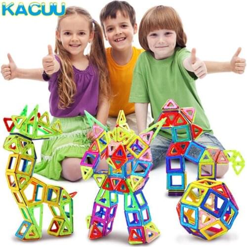 KACUU 100-180PCS Mini Magnetic Designer Constructor Set Model & Building Magnetic Blocks Educational Toys For Kids Gifts
