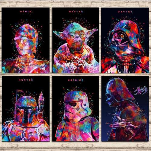 Star Wars Canvas Painting Star Wars Darth Vader Yoda Movie Posters and Prints Wall Art Print Canvas Home Decor Boy Gift Cuadros