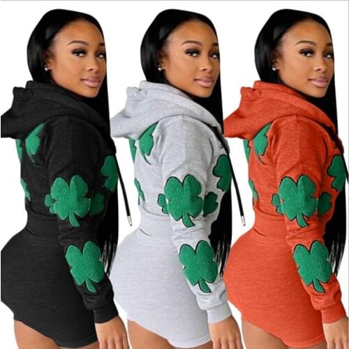 Spring Summer Clothes Two-piece Set Women Long Sleeve Hooded Jacket Biker Shorts Sets Fitness Tracksuit Club Outfits Streetwear