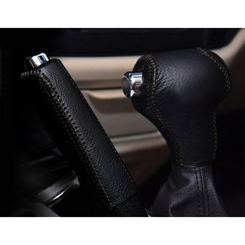 For Kia Sportage R Cerato K3 K5 Sorento 2011 2012 2013 2014 2015 Leather Car Gear Shift Knob Head Covers Hand Break Case