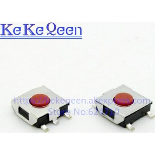 100PCS/LOT 6*6*2.5MM 6mm*6mm*2.5mm Copper Push Button Switches SMD 5P Tact Switch waterproof copper red head 6x6x2.5mm
