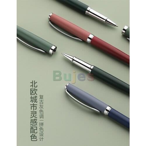 Ipluso Nordic Style Metal Signature Pen,Business High-grade Pearl Pen,Student Practice Pen,0.5mm Black Refill,School Gel Pens