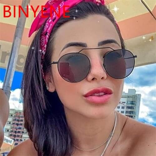 New Metal Round Sunglasses Men Women 2020 Luxury Sun Glasses Vintage Glasses For Madam Mirror Lens UV400 Black Glasses