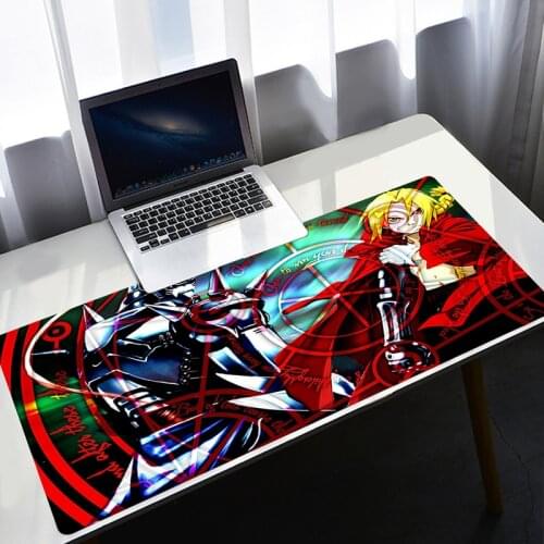 Fullmetal Alchemist Mousepad Gamer Gaming Mouse Pad Computer Accessories Keyboard Laptop Padmouse 80x30 Desk Mat Mouse Pad Gamer