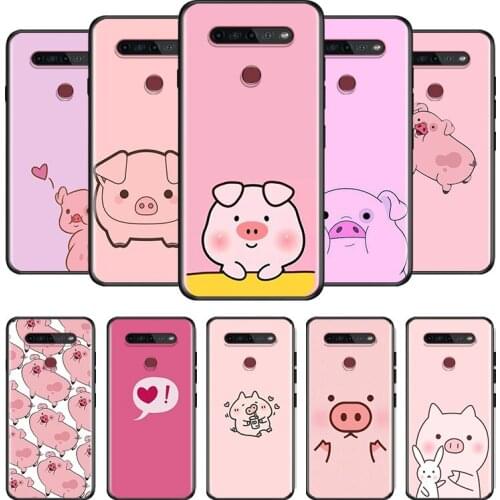 Cute Pink Pig For LG G8 V30 V35 V40 V50 V60 Q60 K40S K50S K41S K51S K61 K71 K22 ThinQ 5G Phone Case