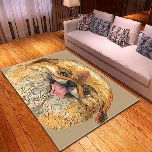 Fashion 3D cute dog living room bedside area carpet decoration corridor mat flannel non slip carpet
