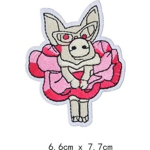 50pcs/Lot Pig Animal Embroidery Patches Letters Clothing Decoration Accessories Diy Iron Heat Transfer Applique Iron on Patches
