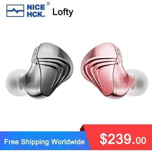 NiceHCK Lofty Flagship CNC In-ear Earphone Monitor 10.1mm Pure Beryllium Dynamic HIFI Headset Sport Game Earbud with 2Pin Cable
