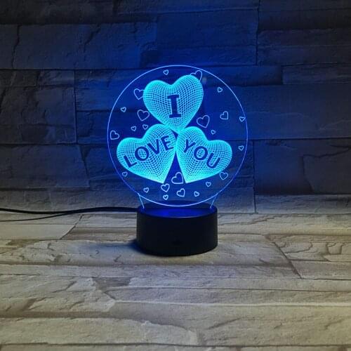 3d Lamp Night Light Love Valentines day Gift for Girlfriend Colorful Touch Remote Control USB Bedroom sleep led Desk Lamp