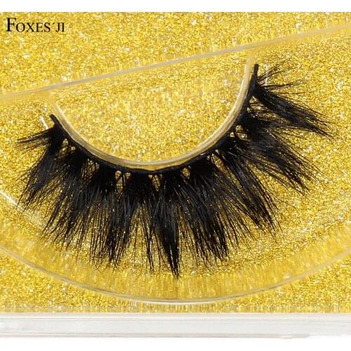 FOXESJI Mink Eyelashes Lashes 3D Fluffy Thick Cross Natural long Cruelty free False Eyelashes Mink Lashes Makeup Full Lash D110