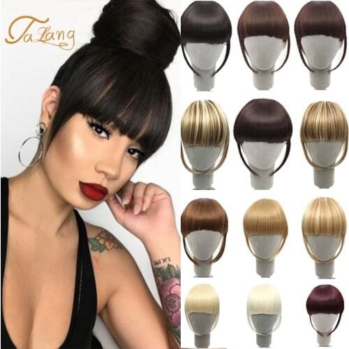 TALANG New Bangs Blunt Bang Hairpieces Neat Front False Fringe Thin Synthetic Hair Bangs 2Clip In Hairpiece Fringe