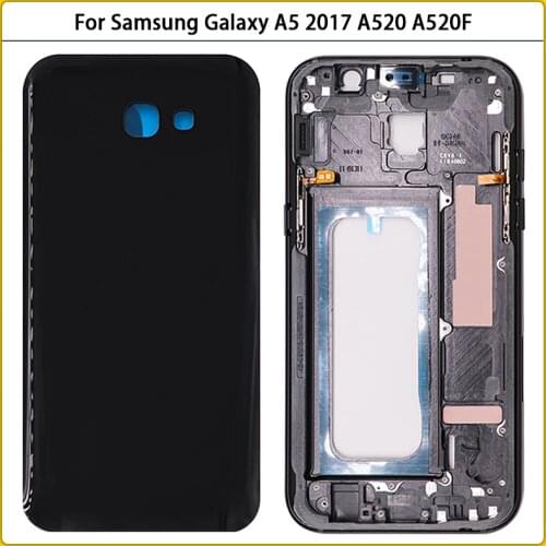 New A520 Full Housing Case For Samsung Galaxy A5 2017 A520F Middle Frame Chassis Bezel Battery Back Cover Door Rear Cover Replac