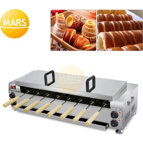 New Snack Trdelnik Ice Cream Doughnut Cone Machine Hungarian Chimney Cake Grill Oven Donut Making Machine Kurtos Kalacs Roller