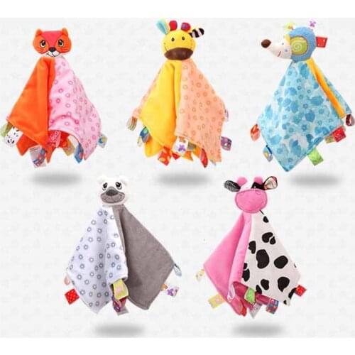 Educational Toddler Toys Cute Animal Baby Soothing Towel Soft Baby Appease Towel Infant Teether Hand Grasping Towels Plush Toys