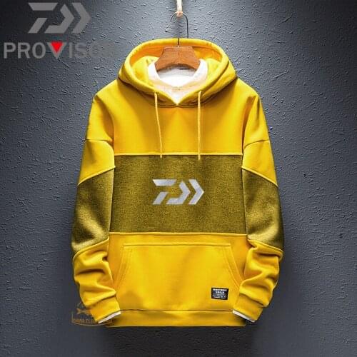 DAIWA Fishing Clothes New Outdoor Mens Sports Hedging Warm Hooded Fishing Sweater Mountaineering Windproof Fishing Sweater