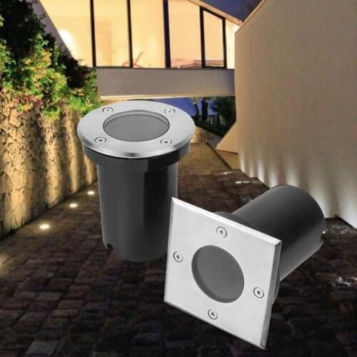 Underground Light 12V 85-265V LED Buried Lights IP67 GU10 MR16 Lamp Decking Stairs Terrace Garden Path Inground Lighting Outdoor