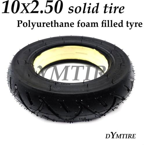 10x2.50 Solid Tire Inflation-Free for Electric Scooter 10 Inch Foam Filled Explosion-Proof Tubeless Tyre