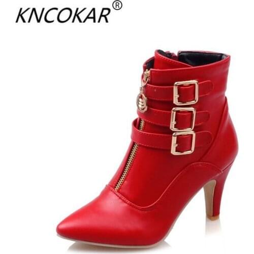 Hot sale high quality yard of qiu dong with short tube Martin boots belt buckle point short boots British womens boots