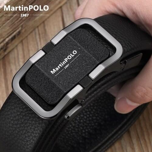 MartinPOLO Luxury Brand Belts for Men Automatic Buckle Leather Belt Belt Mens Belts Top Quality Belts Men 3.5cm Width MP3403P