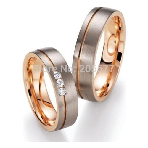 Luxury custom comfort fit wedding bands rose gold color health anniversary Bridal jewelry Engagement Rings sets