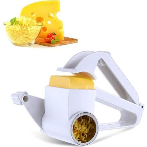 Rotary Cheese Grater Manual Handheld Cheese Grater with Stainless Steel Drum for Grating Hard Cheese Chocolate Nuts Kitchen Tool