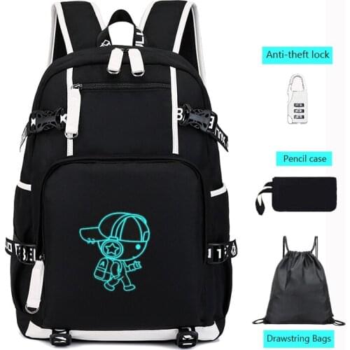 Children Schoolbag Laptop Bagpack For Teenager Anti-Theft Fashion Boys School Backpack Student Luminous USB Charge School Bag