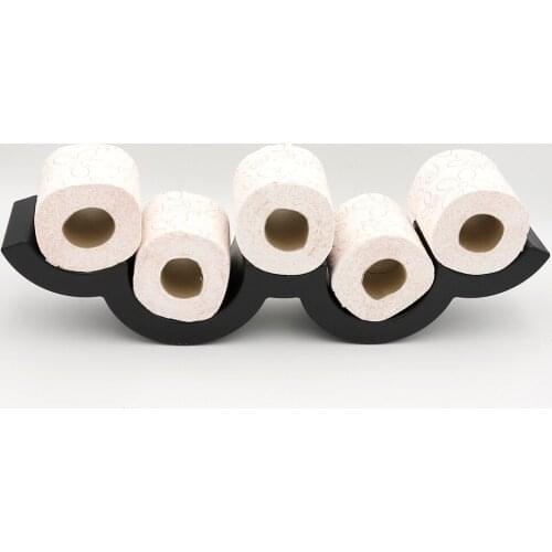 Modern Black Multiple Toilet Paper Holder Sheet Roll Storage Organiser Shelf Bathroom Accessories Wall Mounted Shower Rack