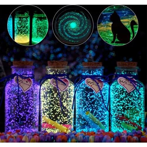 Glow in Dark Fluorescent Luminous Sand Wishing Bottle Fish Tank Gravel Decor