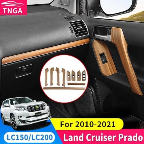 Special Land Cruiser Toyota Prado 150 Interior Peach Wood Grain Replacement Armrest Cover Car Door Handle Gear Head Modification