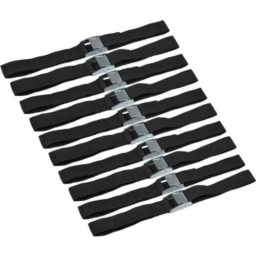 Pack of 10 Tie Down Straps Zinc Alloy Adjustable Cam Buckle Luggage Package Fixing Straps (63.5 cm x 2.5 cm) H8WE