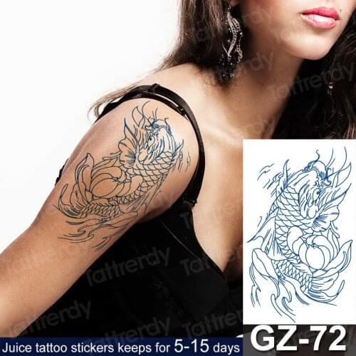 Waterproof Temporary Tattoo Sticker Dragon Cross Tattoos Juice Ink Sword Heartbeat Body Art Arm Fake Sleeve Tatoo Women Men