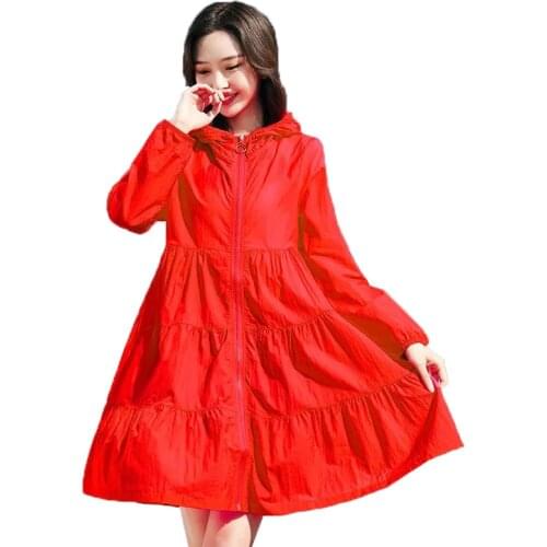 Women Thin Coat Casual Summer New Sun Protection Clothes Female Hooded Cardigan Long sleeve Tops Blouse Woman Elegant Coat R939