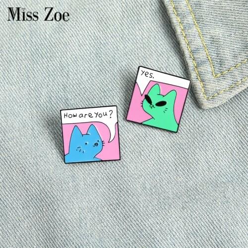 Meme Enamel Pin Custom Funny Cats Greetings Not Listening Brooches Bag Lapel Pin Cartoon Animal Badge Jewelry Gift for Friends