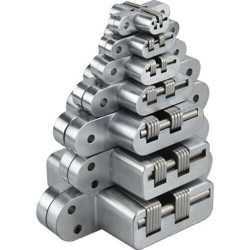 2PCS Muffler Stainless Steel Hidden hinge Mounting Folding Wood Door Workbench Concealed Furniture Hardware