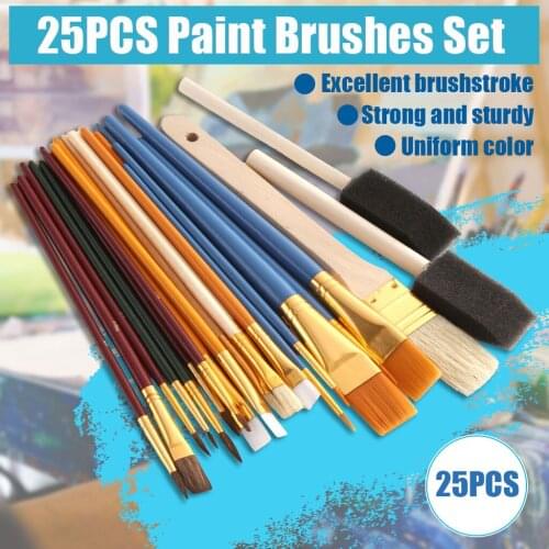 25pcs Multifunctional Paint Brush Set Nylon Hair Painting Brush Oil Acrylic Brush Watercolor Pen Art Supplies Student Toys Gifts
