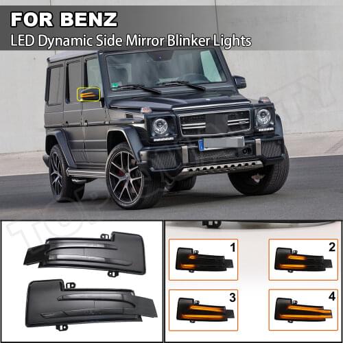 2X LED Rearview Mirror Lamp For Mercedes Benz W164 W251 W166 W463 X166 ML300 ML350 Dynamic LED Turn Signal Side Indicator Light