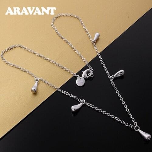 925 Silver Water Drop Choker Necklace For Women Fashion Silver Necklaces Jewelry Accessories Gift