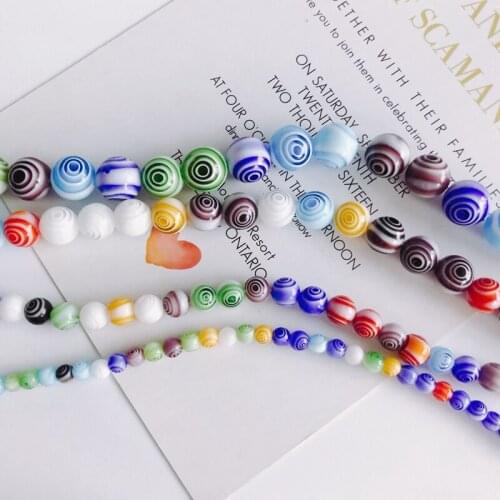 Simple Candy Mixed Color Glass Thousand Flower Beaded Spherical Necklace Bracelet Material Accessories