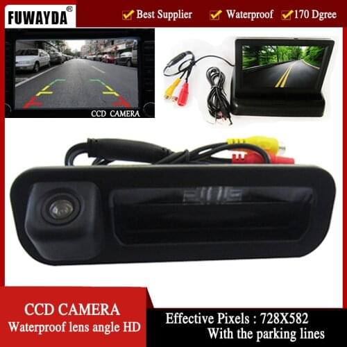 FUWAYDA Parking assist 4.3 Auto Mirror monitor With CCD HD rear view Trunk camera rear form For For Ford Focus Mondeo Kuga