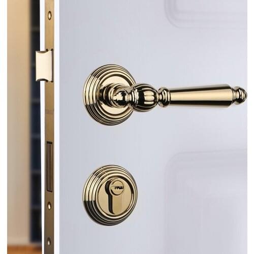 European Zinc Alloy Door Handle Lock Bedroom High-end Mute Door Locks Interior Security Anti-theft Gate Lock Home Accessories