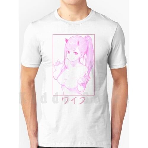 Waifu Designs 02 Hair Up T Shirt Print For Men Cotton New Cool Tee Zero Two 02 Darling Franxx Waifu