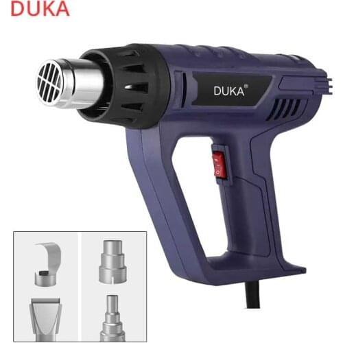 Duka HG-1 2000W Multi-Function Electric Hot Air Gun Car Film Drying Shrink Electric Heating Adjustable Temperature With 4 Nozzle